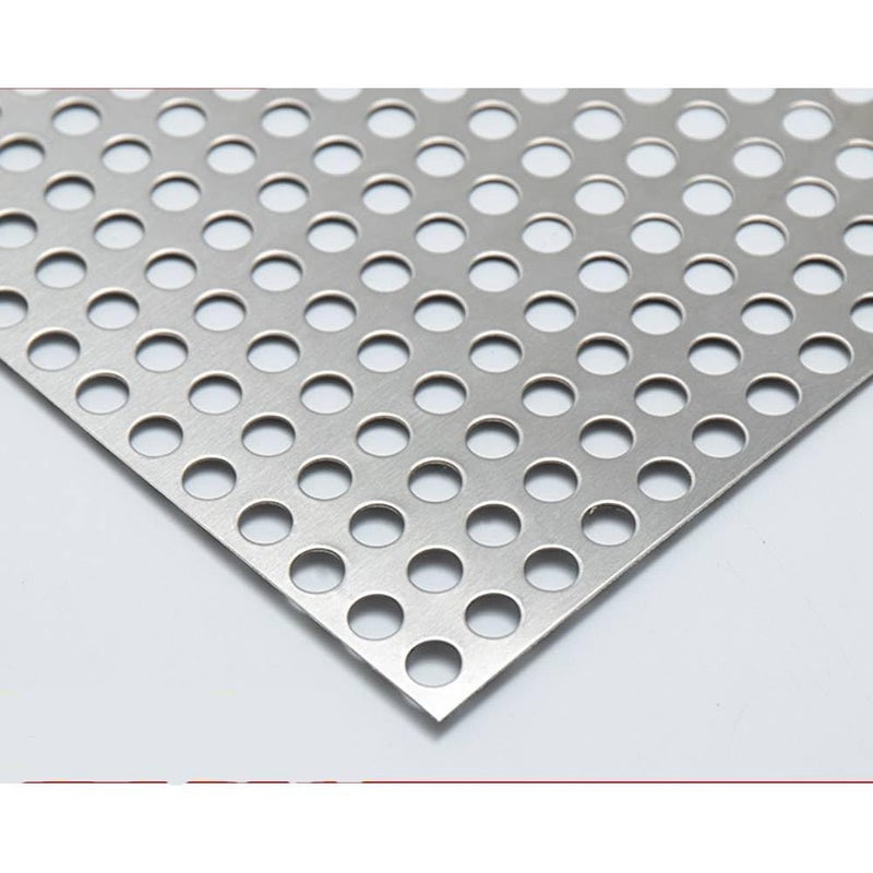 Bilaida 2Pcs Stainless Steel Perforated Sheet (SUS304), 16" Width, 12.6" Length, 0.28'' Aperture, 0.47'' Hole Pitch (0.028" Thickness) - Image 1